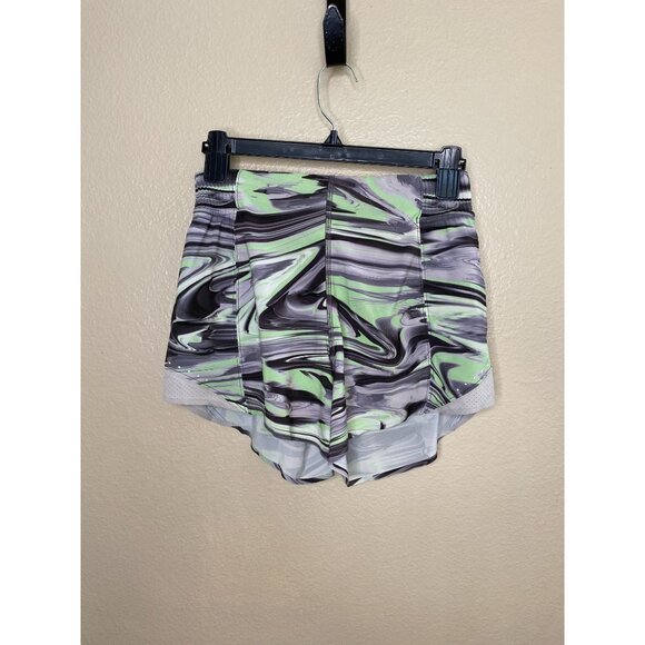 Lululemon Womens Hotty Hot Shorts Size 4 Swirled Green Running polyester - Picture 1 of 5